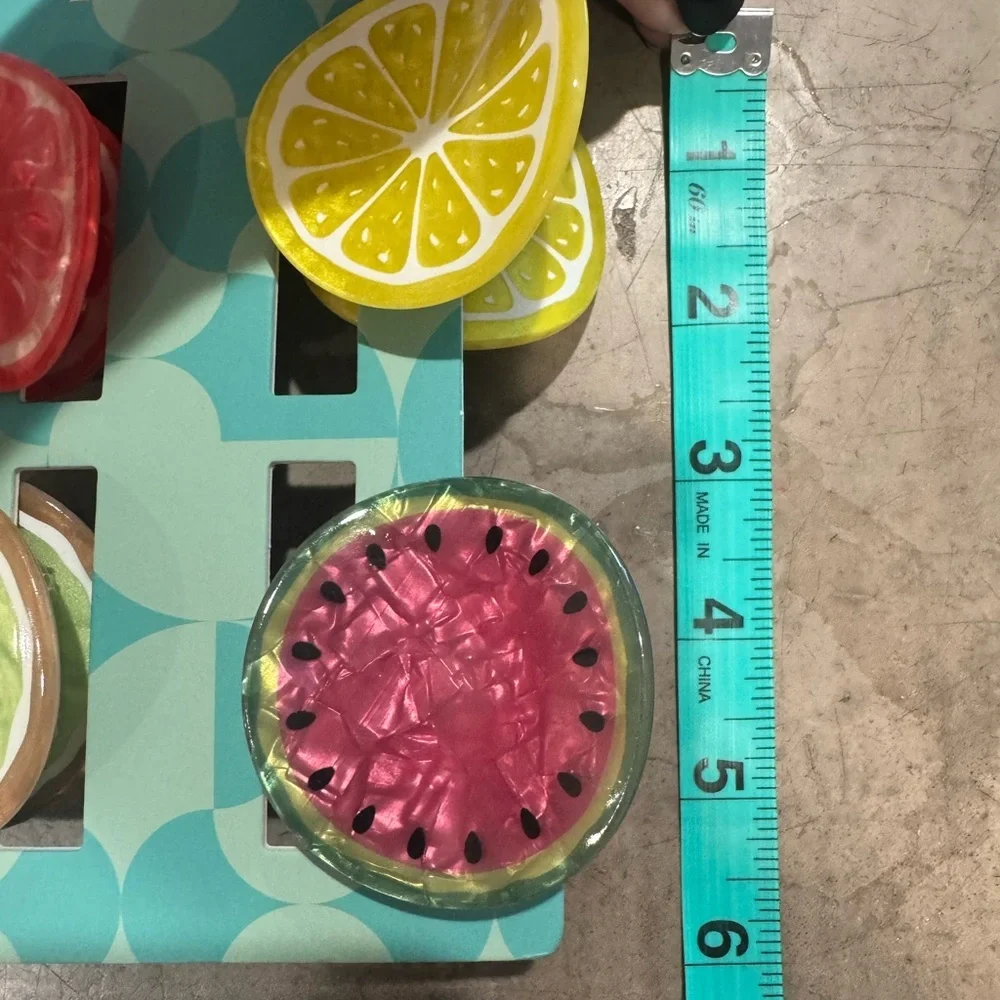 Piper K set of 4 Fruit-Themed Hair Clips- cute comfy pretty and practical 🍉 🍊🍋🥝